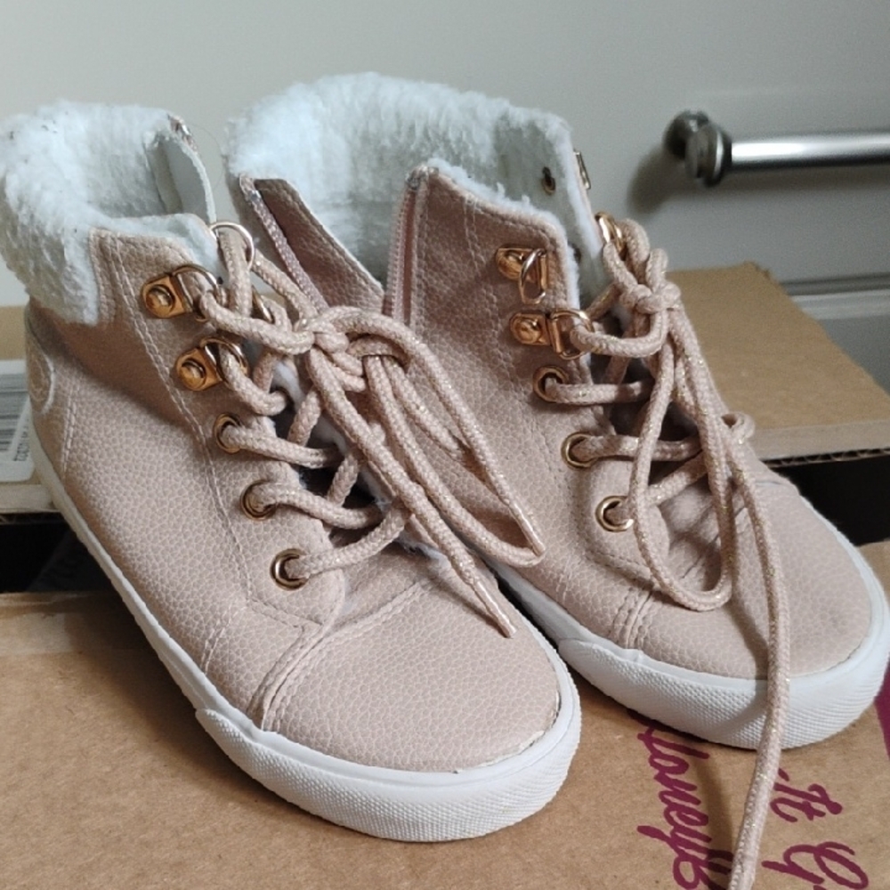 Kids Tommy Bahama Tan and White Sneakers